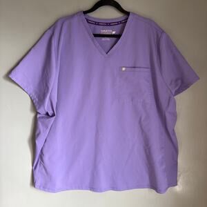 FABLETICS Women's 4X Lavender Purple Short Sleeve Scrub Top Shirt Workwear